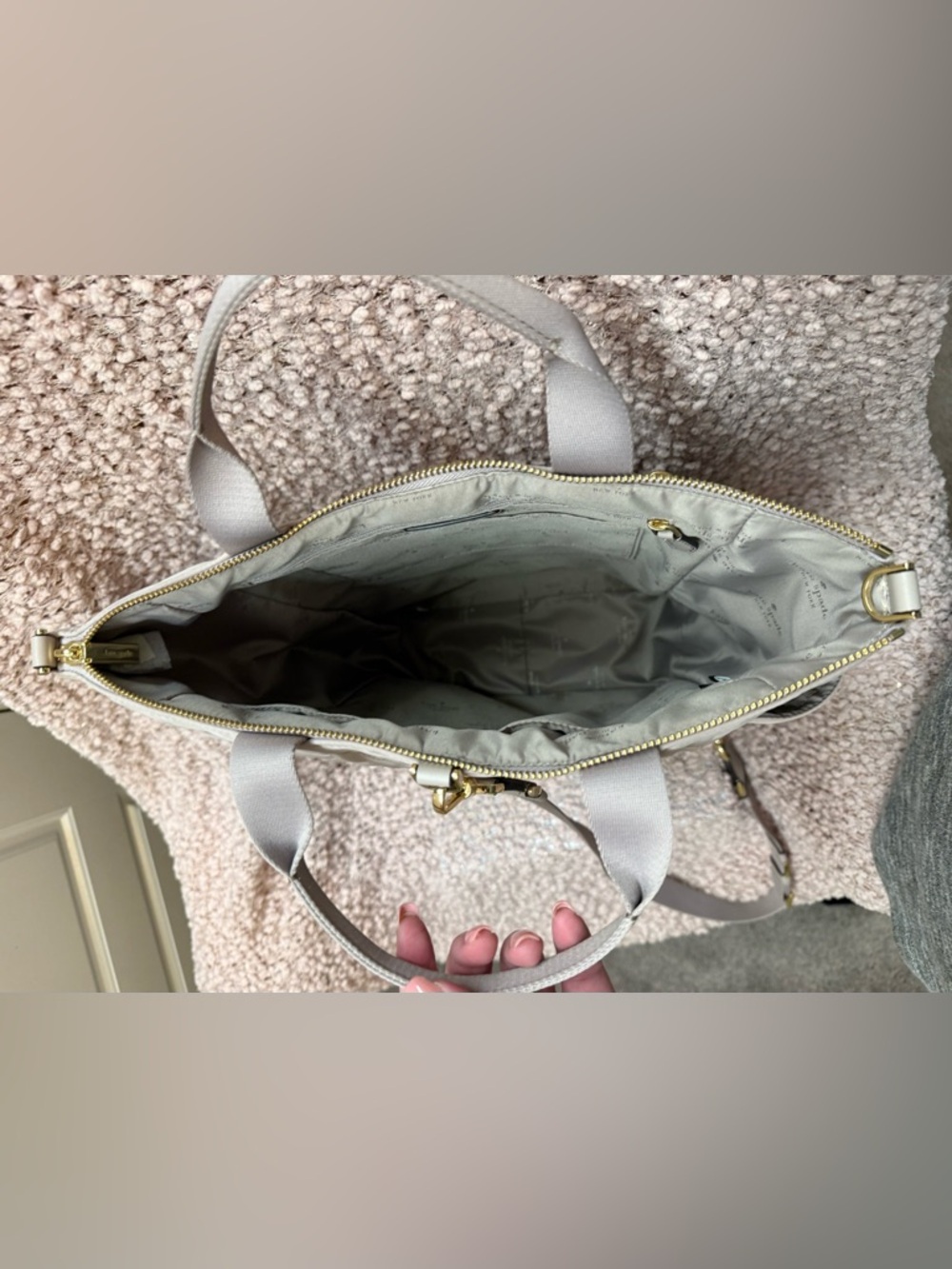 Kate Spade Greige Quilted Backpack - Picture 11 of 15